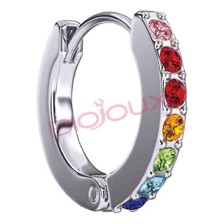 ORECCHINI CRYSTAL HOOP MULTICO